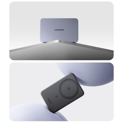 Batteria Esterna Wireless UGREEN PB580 (75984B), 5000mAh, 15W, PD + FQI, 1 x QI - 1 x USB-C, Grigio