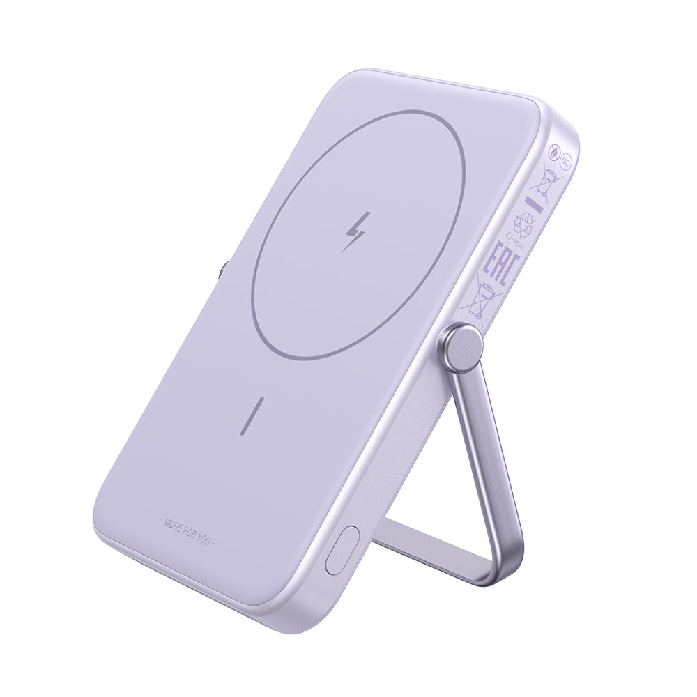 Batteria Esterna Wireless UGREEN PB571 Uno, 5000mAh, 20W, PD + FQI, 1 x QI - 1 x USB-C, Viola