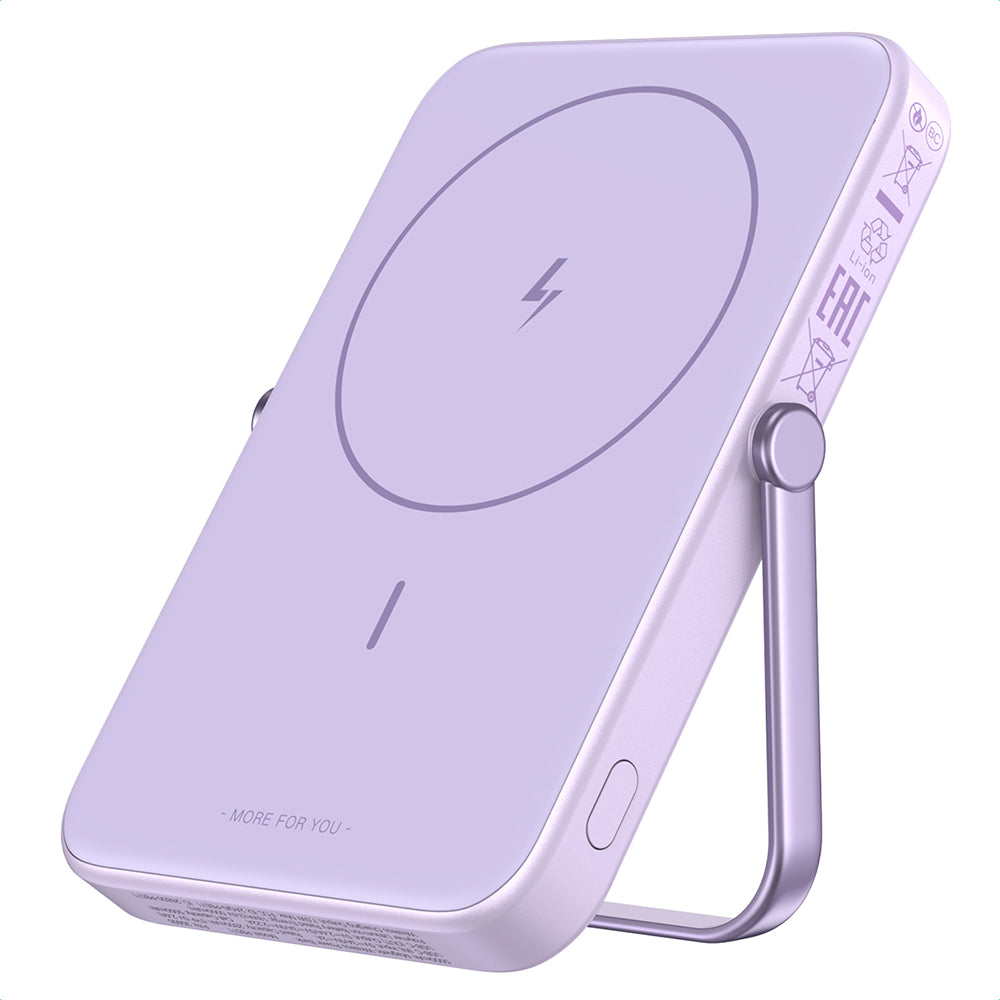 Batteria Esterna Wireless UGREEN PB571 Uno, 5000mAh, 20W, PD + FQI, 1 x QI - 1 x USB-C, Viola