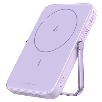 Batteria Esterna Wireless UGREEN PB571 Uno, 5000mAh, 20W, PD + FQI, 1 x QI - 1 x USB-C, Viola