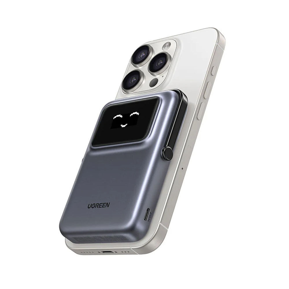 Batteria Esterna Wireless UGREEN PB764 Uno, 10000mAh, 20W, PD + FQI, 1 x QI - 1 x USB-C, Grigio