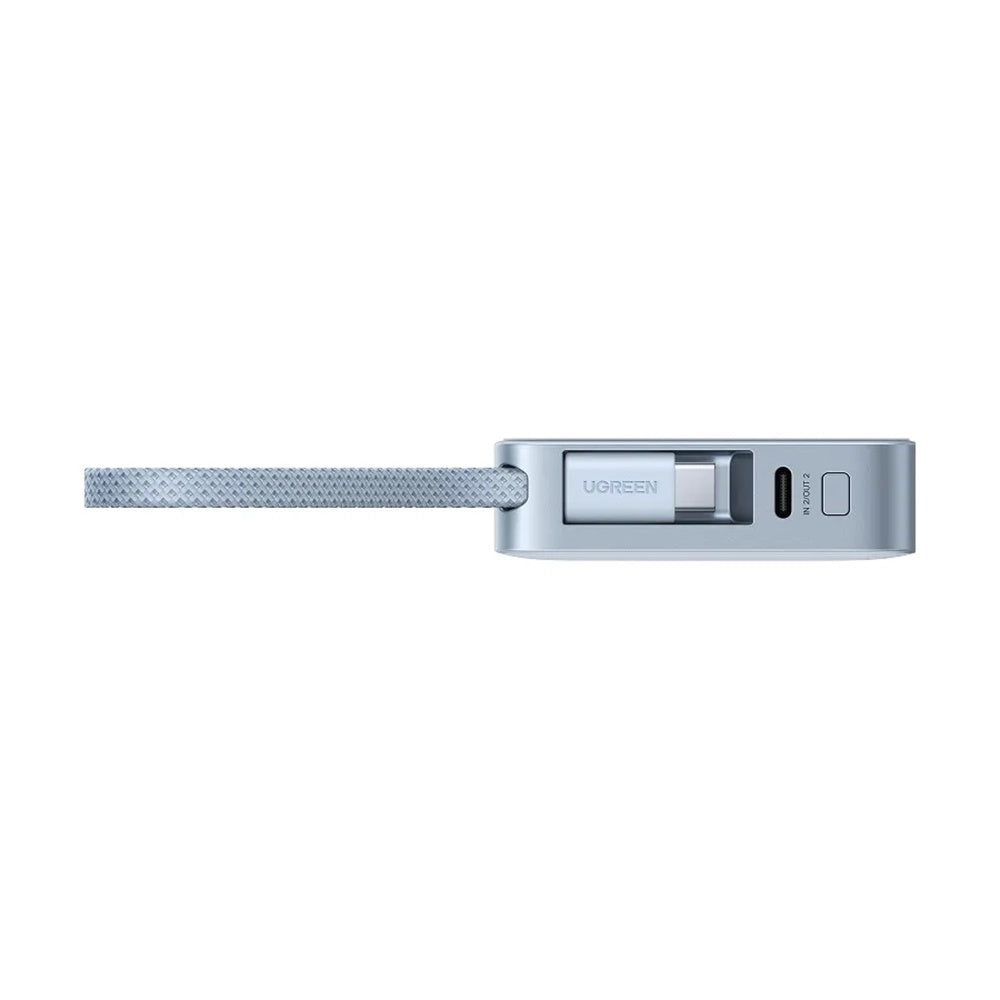 Batteria Esterna Wireless UGREEN MagFlow PB773 (65958B), 10000mAh, 25W, PD + FQI, 1 x QI - 2 x USB-C, Blu
