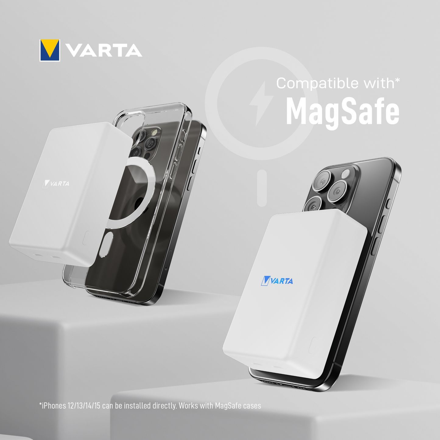 Batteria Esterna Wireless Varta Mag Pro, 10000mAh, 20W, 1 x QI - 2 x USB-C, Bianca