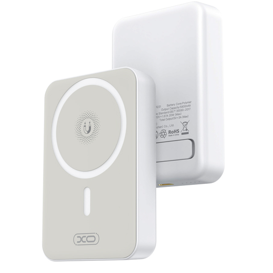 Batteria Esterna Wireless XO Design PR231, 10000mAh, 20W, PD + FQI, 1 x QI - 1 x USB-C, Bianca