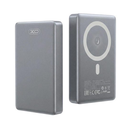 Batteria Esterna Wireless XO Design PR294, 10000mAh, 20W, PD + FQI, 1 x QI - 1 x USB-C, Grigio