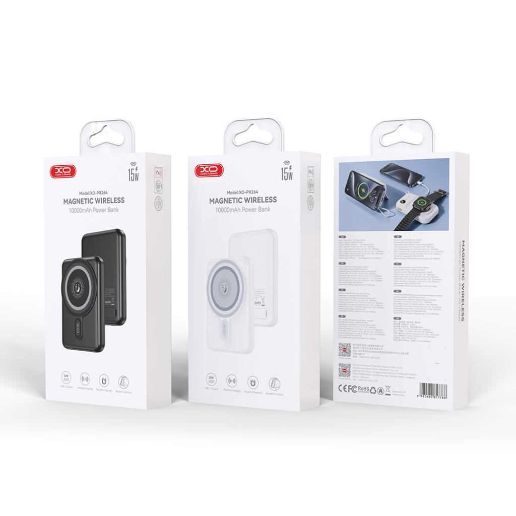 Batteria Esterna Wireless XO Design PR264, 10000mAh, 20W, PD + FQI, 1 x USB-C, Bianca