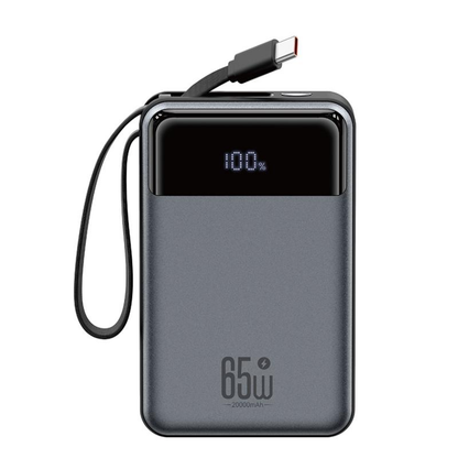 Batteria Esterna XO Design PR267, 20000mAh, 65W, QC + PD, 1 x USB-A - 2 x USB-C, Grigio