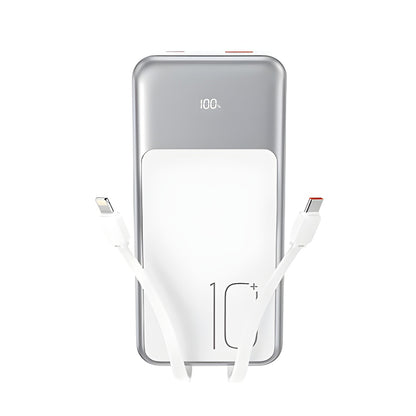 Batteria Esterna XO Design PR248, 10000mAh, 22.5W, QC + PD, 1 x Lightning - 1 x USB-A - 2 x USB-C, Bianca