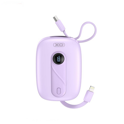 Batteria Esterna XO Design PR246, 10000mAh, 22.5W, PD, 1 x Lightning - 2 x USB-C, Viola