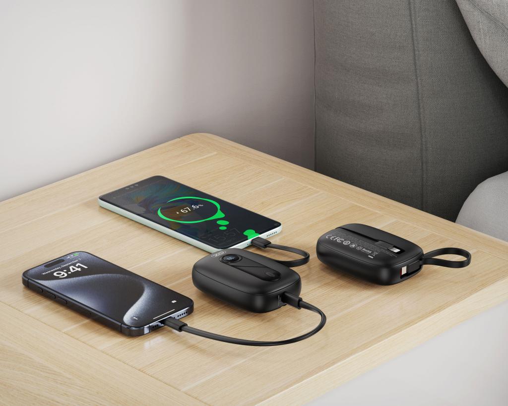 Batteria Esterna XO Design PR246, 10000mAh, 22.5W, PD, 1 x Lightning - 2 x USB-C, Nera