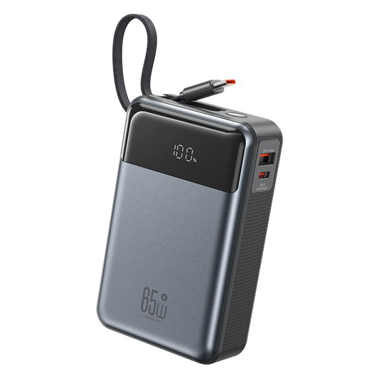 Batteria Esterna XO Design PR267, 20000mAh, 65W, QC + PD, 1 x USB-A - 2 x USB-C, Grigio