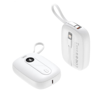 Batteria Esterna XO Design PR246, 10000mAh, 22.5W, PD, 1 x Lightning - 2 x USB-C, Bianca