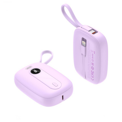 Batteria Esterna XO Design PR246, 10000mAh, 22.5W, PD, 1 x Lightning - 2 x USB-C, Viola