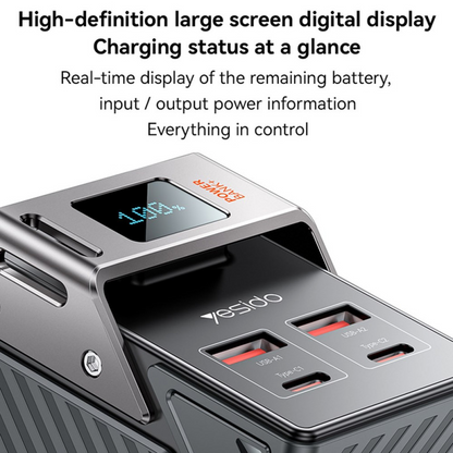 Batteria Esterna Yesido YP62, 30000mAh, 22.5W, QC + PD, 2 x USB-A - 2 x USB-C, Nera