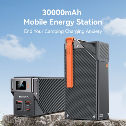 Batteria Esterna Yesido YP62, 30000mAh, 22.5W, QC + PD, 2 x USB-A - 2 x USB-C, Nera