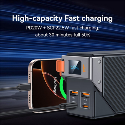 Batteria Esterna Yesido YP62, 30000mAh, 22.5W, QC + PD, 2 x USB-A - 2 x USB-C, Nera