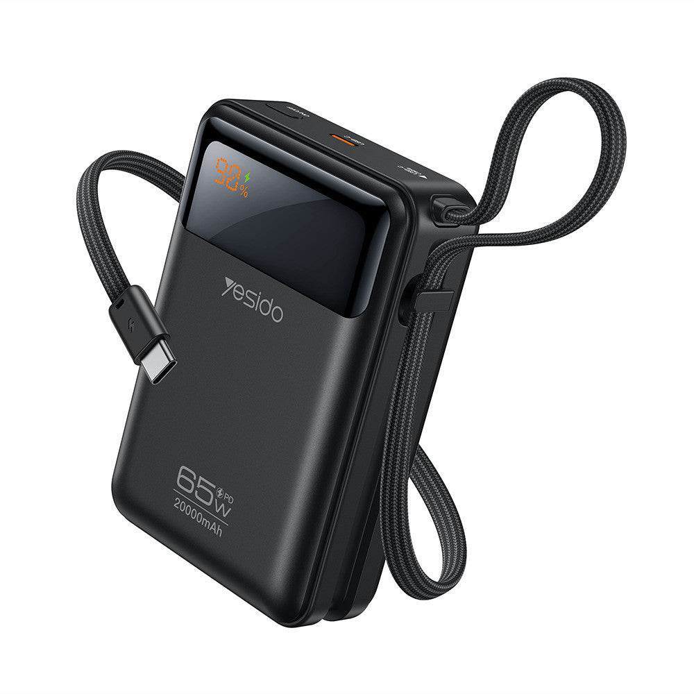 Yesido YP97 External Battery, 20000mAh, 65W, PD, 2 x USB-C, Gray