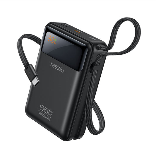 Batteria Esterna Yesido YP97, 20000mAh, 65W, PD, 2 x USB-C, Grigio