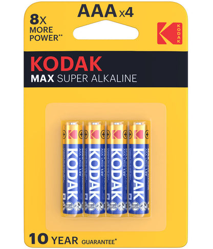 Batteria Kodak Max Alkaline, AAA / LR3, Set 4 pezzi EKSTD30952812P4