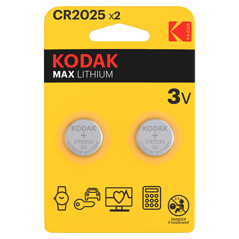 Batteria Kodak Max Lithium, CR2025, Set 2 pezzi