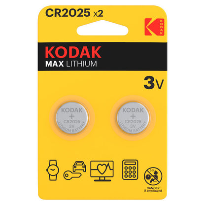 Batteria Kodak Max Lithium, CR2025, Set 2 pezzi