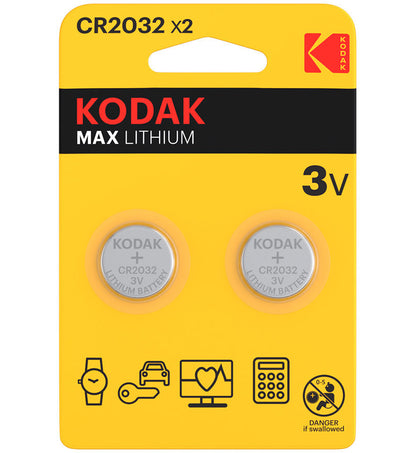 Batteria Kodak Max Lithium, CR2032, Set 2 pezzi