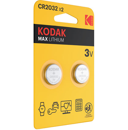 Batteria Kodak Max Lithium, CR2032, Set 2 pezzi