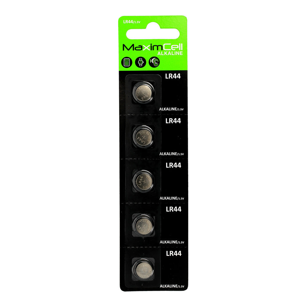 Batteria MaximCell, V13GA / LR44, Set 5 pezzi