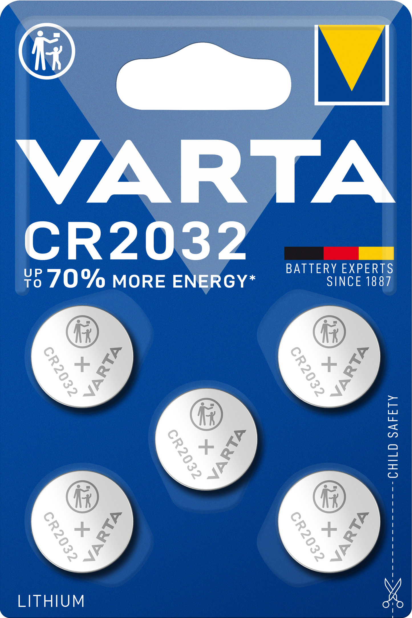 Batterie Varta, CR2032, set 5 pezzi