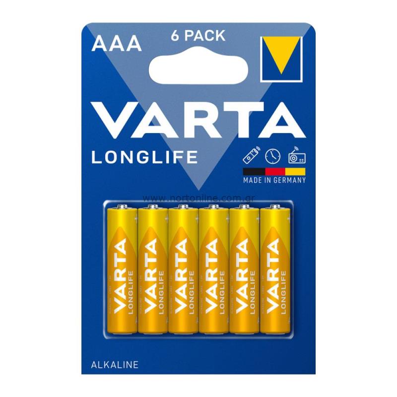 Varta Longlife 4103 batterie, AAA / LR3, Set 6 pezzi