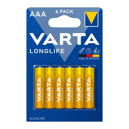 Varta Longlife 4103 batterie, AAA / LR3, Set 6 pezzi