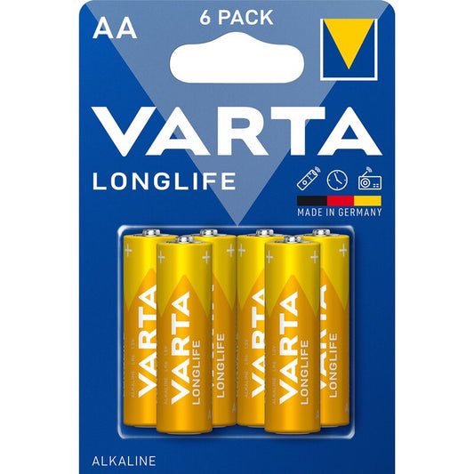 Varta Longlife 4106 Batterie, AA / LR6, Set 6 pezzi