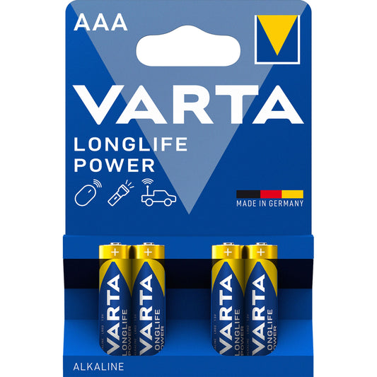 Varta Longlife Power Batterie 4903, AAA / LR3, Set 4 pezzi 04903121414