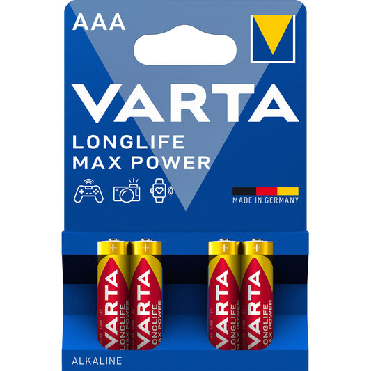 Varta Longlife Max Power 4703 batterie, AAA / LR3, Set 4 pezzi 04703101404