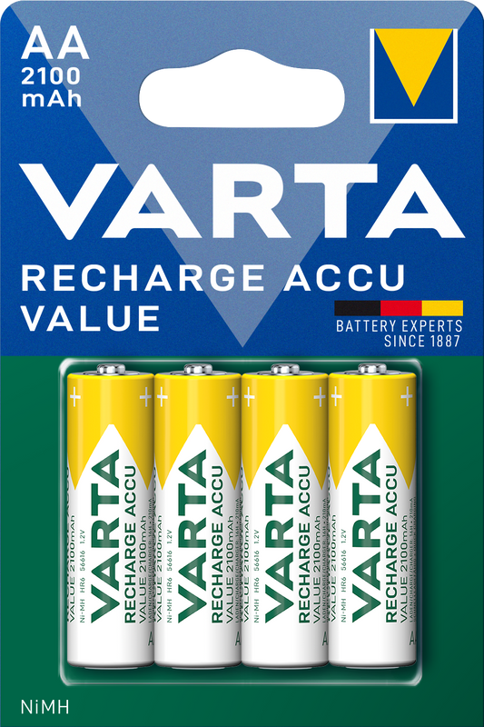 Batteria ricaricabile Varta Professional, AA / HR6, 2100mAh, set di 4 pezzi