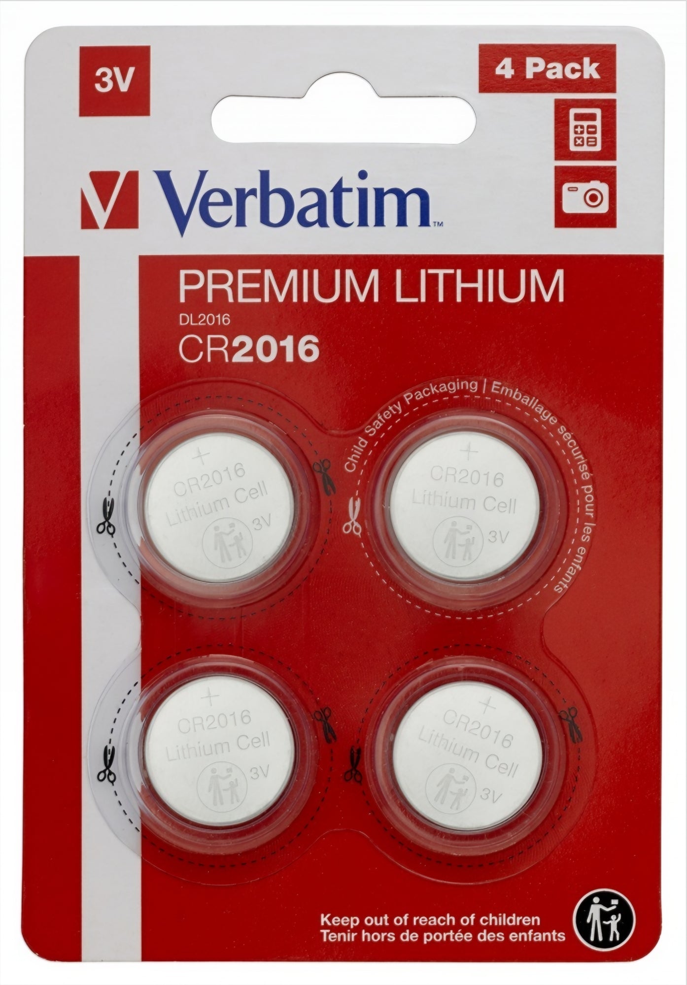 Batteria Verbatim Premium, CR2016, Set 4 pezzi 49531