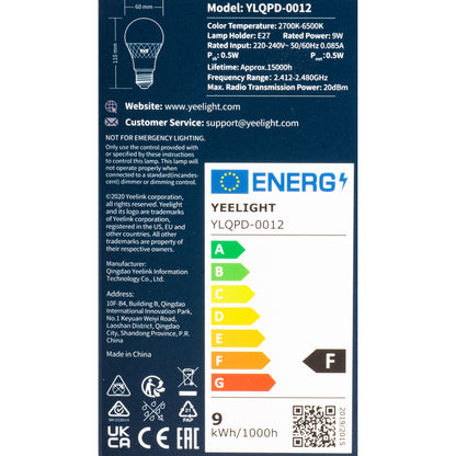 Lampadina LED Yeelight W4 Lite, Wi-Fi, E27, 9W, 2700K - 6500K, 806lm, bianco YLQDP-0012 YLQDP-0012 