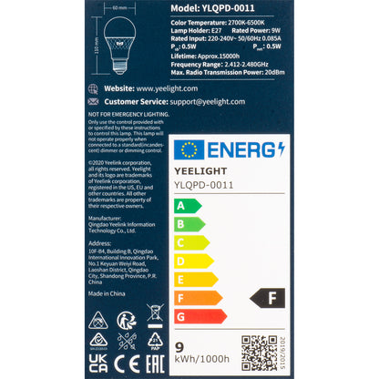 Yeelight W4 Lite Lampadina LED, Wi-Fi, E27, 9W, 2700K - 6500K, 806lm, Multicolore YLQDP-0011 YLQDP-0011