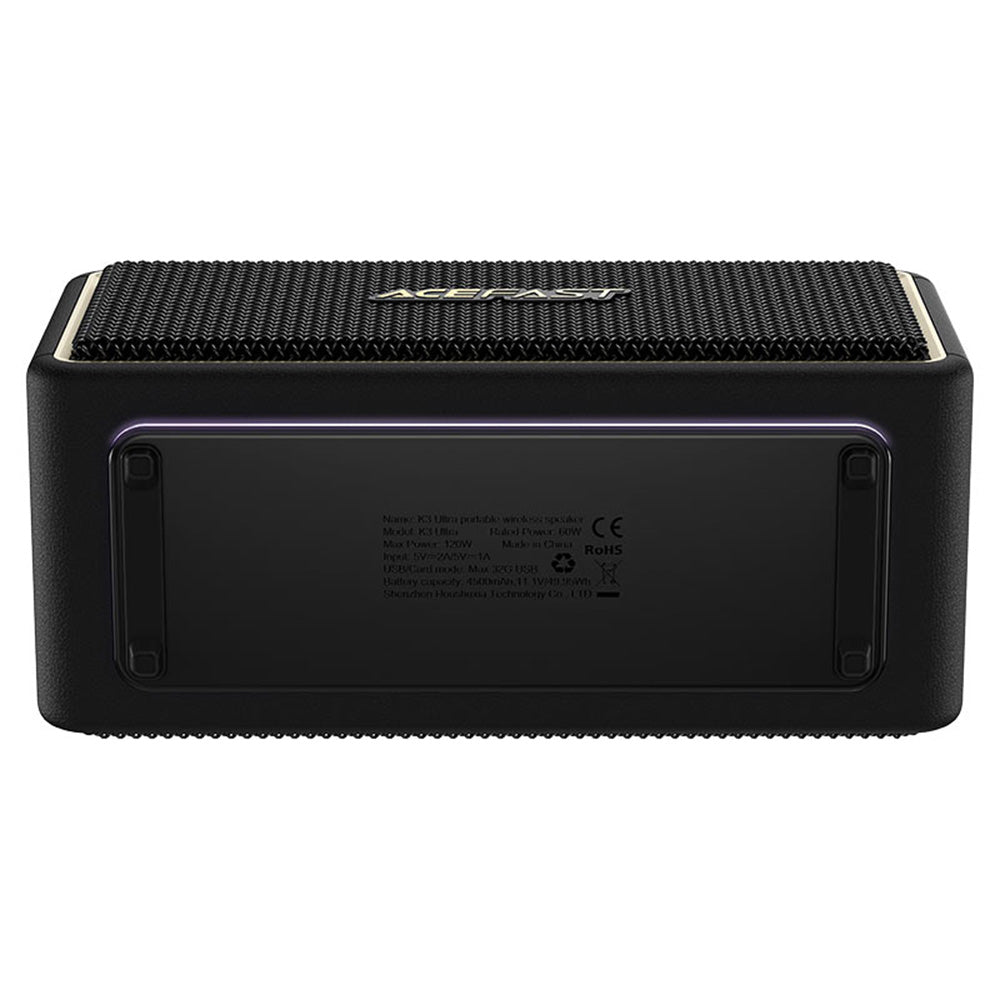 Cassa Bluetooth Acefast K3 Ultra, 120W, RGB, Impermeabile, Nera