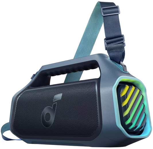 Cassa Portatile Bluetooth Anker SoundCore Boom 2 Plus Nuova Versione, 140W, TWS, RGB, Impermeabile, Blu A3134032