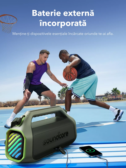 Cassa Portatile Bluetooth Anker SoundCore Boom 2 Plus Nuova Versione, 140W, TWS, RGB, Impermeabile, Verde A3134062
