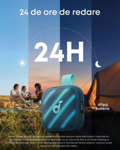 Anker SoundCore Boom Go 3i Portable Bluetooth Speaker, 15W, TWS, RGB, Waterproof, Blue D5103030