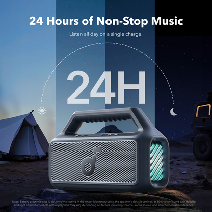 Cassa Portatile Bluetooth Anker SoundCore Boom 2 Nuova Versione, 80W, TWS, RGB, Impermeabile, Blu A3138032