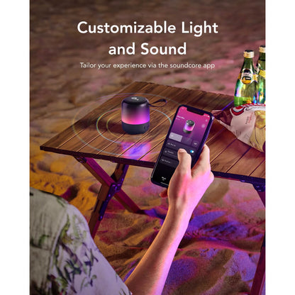 Altoparlante Bluetooth portatile Anker SoundCore Glow Mini, 8W, RGB, impermeabile, nero A3136G11 
