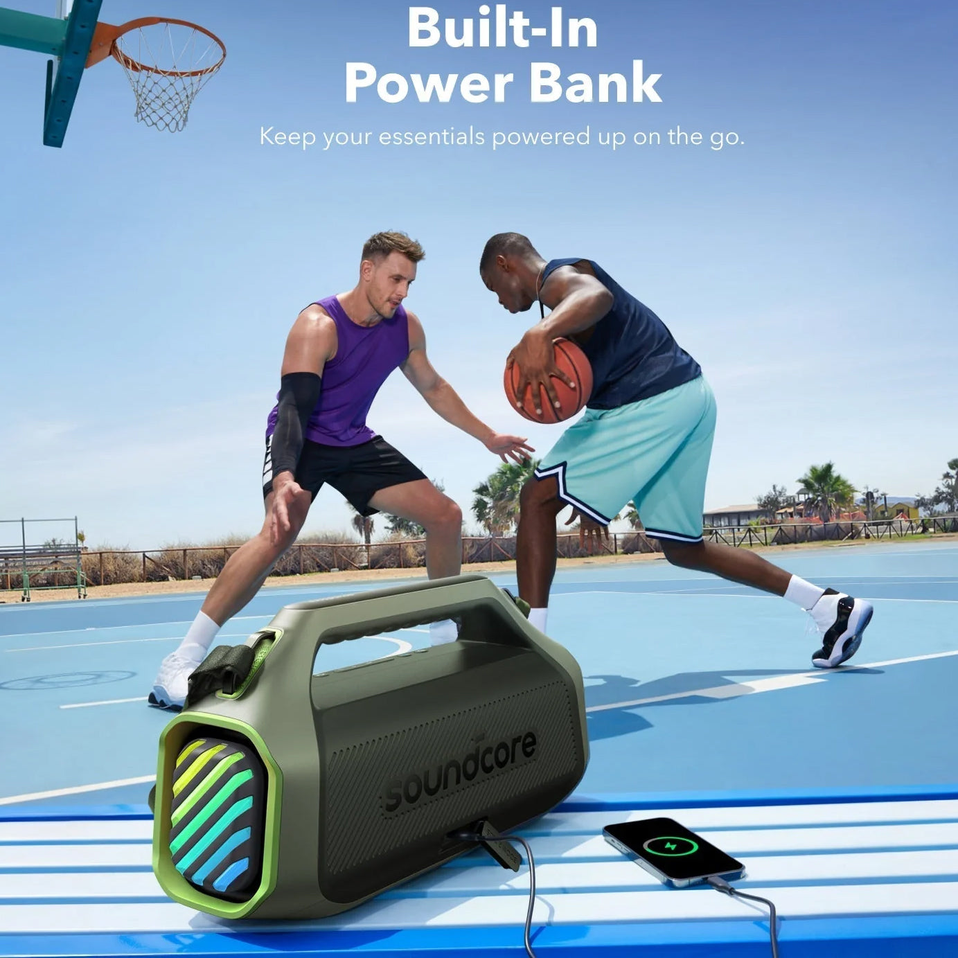 Altoparlante Bluetooth portatile Anker Soundcore Boom 2 Plus, 140W, RGB, impermeabile, verde A3134061 