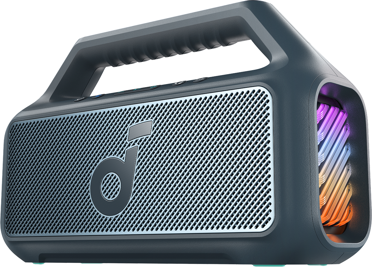 Cassa Portatile Bluetooth Anker SoundCore Boom 2 Nuova Versione, 80W, TWS, RGB, Impermeabile, Blu A3138032