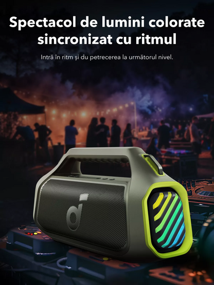 Cassa Portatile Bluetooth Anker SoundCore Boom 2 Plus Nuova Versione, 140W, TWS, RGB, Impermeabile, Verde A3134062