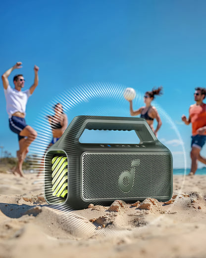 Cassa Portatile Bluetooth Anker SoundCore Boom 2 Nuova Versione, 80W, TWS, RGB, Impermeabile, Verde A3138062