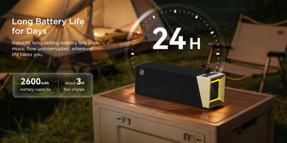 Cassa Portatile Bluetooth Bugani Brief TT, 60W, RGB, Impermeabile, Nero Oro