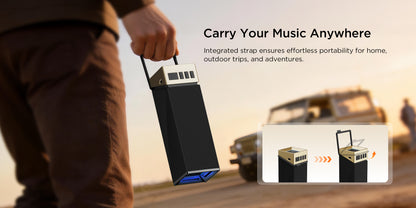 Cassa Portatile Bluetooth Bugani Brief TT, 60W, RGB, Impermeabile, Nero Oro